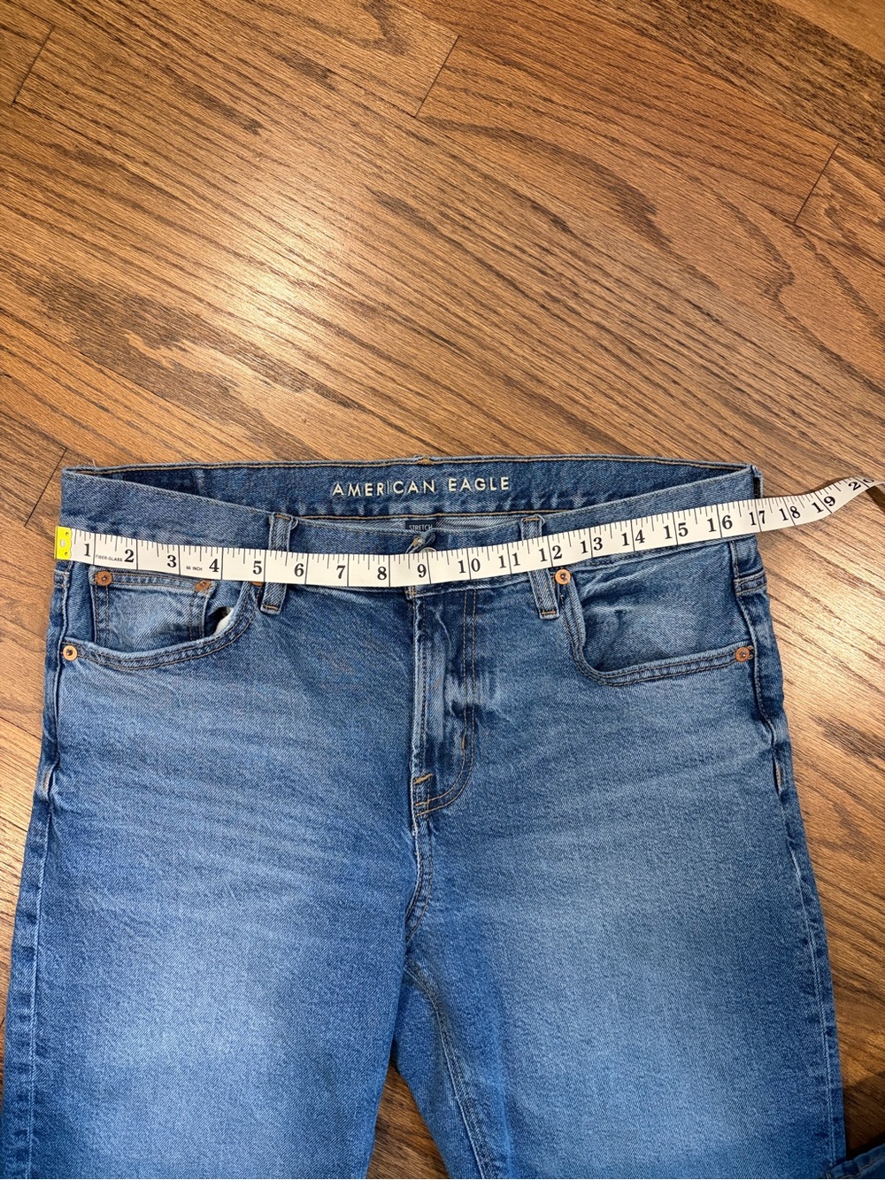American Eagle High-Waisted Straight Leg Jeans, Classic Medium, size 10 - Picture 3 of 7